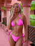 Фото #5 товара Moda Minx X Amber Jepson amour triangle bikini top in bright pink