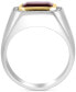 EFFY® Men's Garnet (4-1/10 ct. t.w.) & Diamond (1/6 ct. t.w.) Ring in Sterling Silver & 14k Gold-Plate