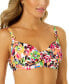 Women's Floral-Print Twist-Front Underwire Bikini Top