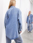 Фото #3 товара ASOS EDITION denim super oversized shacket with pockets in mid blue