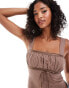 Фото #4 товара ASOS DESIGN cami top with trim detail in brown