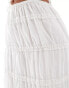 Фото #2 товара ASOS DESIGN Tall sheer tiered detail co-ord maxi skirt in white