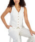 Фото #4 товара Women's Striped Button-Up Vest