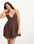 Фото #2 товара Rhythm classic tiered mini dress in chocolate