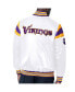 ფოტო #2 პროდუქტის Men's White Minnesota Vikings Satin Full-Snap Varsity Jacket