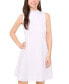 ფოტო #3 პროდუქტის Petite High-Neck Panel-Front Sleeveless Shift Dress