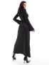 Фото #5 товара NA-KD rib knit maxi dress in black