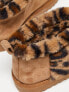 Фото #5 товара ASOS DESIGN Zuric bootie slippers in chesnut and leopard