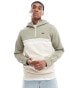 Фото #2 товара ellesse Antogoni colourblock overhead hoodie in khaki and beige