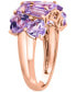 ფოტო #3 პროდუქტის EFFY® Amethyst (7/8 ct. t.w.) & Pink Amethyst (4 ct. t.w.) Heart & Baguette Cluster Ring in 14k Rose Gold