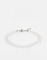 ASOS DESIGN 6mm glass faux pearl beaded bracelet in white