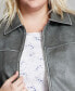 Фото #5 товара Trendy Plus Size Faux-Leather Zip-Front Jacket