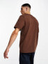 Coney Island Picnic co-ord short sleeve t-shirt in brown with auto body chest print