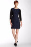 Фото #1 товара 4 Collective Womens Navy Black Lace Jacquard 3/4 Sleeve Sheath Dress Size 10