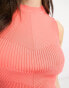 Only knitted high neck vest top in coral Koralle, L - EU 40 - фото #4