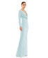 Women's Ieena Long Sleeve Ruched Jersey V-Neck Gown