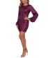 Фото #3 товара Women's Sequin Bell-Sleeve Mini Dress