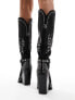 Фото #7 товара Simmi London Delano butterfly embellished western boot in black micro