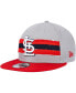 Фото #1 товара Бейсболка снепбек мужская New Era серая, красная St. Louis Cardinals Band 9FIFTY