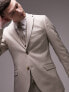 Topman super skinny herringbone texture suit jacket in stone