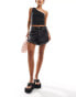 Фото #2 товара AllSaints Astrid fray hem denim shorts in washed black