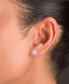 ფოტო #2 პროდუქტის Cubic Zirconia Solitaire Love Knot Frame Stud Earrings