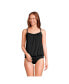 Women's Blouson Tummy Hiding Tankini Swimsuit Top Adjustable Straps