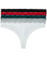ფოტო #1 პროდუქტის Women's Signature Logo 5-Pk. Thong Underwear QD3712