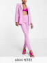 Фото #1 товара ASOS DESIGN Petite jersey suit slim leg trouser with split ankle in pink