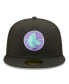 Фото #2 товара Men's Black Boston Red Sox Alternate Logo Black Light 59Fifty Fitted Hat