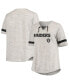 ფოტო #1 პროდუქტის Women's Heathered Gray Las Vegas Raiders Plus Size Lace-Up V-Neck T-shirt