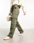 New Look oversized cargo trouser in khaki