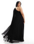 ASOS EDITION Curve extreme pleated one shoulder maxi dress in black