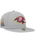 Men's Gray Baltimore Ravens Color Pack 59FIFTY Fitted Hat