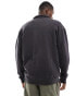 Фото #4 товара Hollister relaxed fit half zip sweatshirt with pockets in washed black