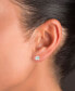 Simulated Nano Emerald (1/10 ct. t.w.) & Cubic Zirconia Good Luck Elephant Stud Earrings