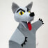 Handpuppe Wolf mit gelben Augen 30 cm