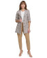 Фото #7 товара Women's Tweed Fringe-Trimmed Button-Down Jacket