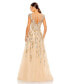 ფოტო #2 პროდუქტის Embellished Cap Sleeve Cutout Back Gown