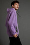 Boxy Fit Kapüşonlu Desenli Uzun Kollu İçi Yumuşak Tüylü Sweatshirt