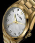 ფოტო #5 პროდუქტის Women's Surveyor Diamond (1/20 ct. t.w.) Gold-Tone Stainless Steel Bracelet Watch 31mm