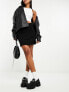 Фото #1 товара Object tailored mini skirt with notch front in black