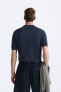 Lyocell blend knit polo shirt