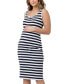 ფოტო #1 პროდუქტის Maternity Lee Button Down St Rib Dress Navy/White