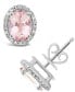 Фото #1 товара Morganite (2-1/10 ct. t.w.) and Diamond (1/5 ct. t.w.) Stud Earrings in Sterling Silver