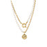 Stylish gold plated necklace with genuine river pearls JL0798