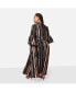 Фото #3 товара Plus Size Imelda Stripe Print Puff Sleeve Over d Maxi Dress