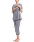 ფოტო #3 პროდუქტის Maternity Drew Nursing 2-Piece Pajama Set