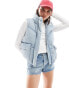 Levi's – Western-Daunenweste im Puffer-Stil aus Denim in Hellblau