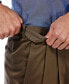 Men's Premium No Iron Khaki Classic Fit Pleat Hidden Expandable Waist Pants